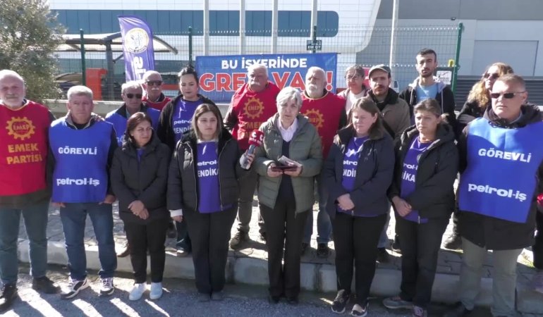 EMEP’li Gürkan’dan grevdeki Temel Conta işçilerine ziyaret: “Bu gidişat değişecek. Yeter ki çoban ateşlerini birleştirelim”